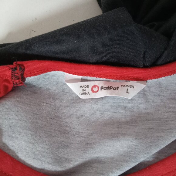 PatPat Christmas Reindeer Plaid Raglan Shirt Women’s Large Long Sleeve Holiday - Picture 8 of 10